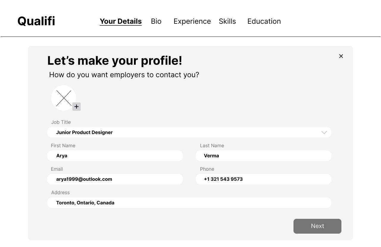 Create Profile